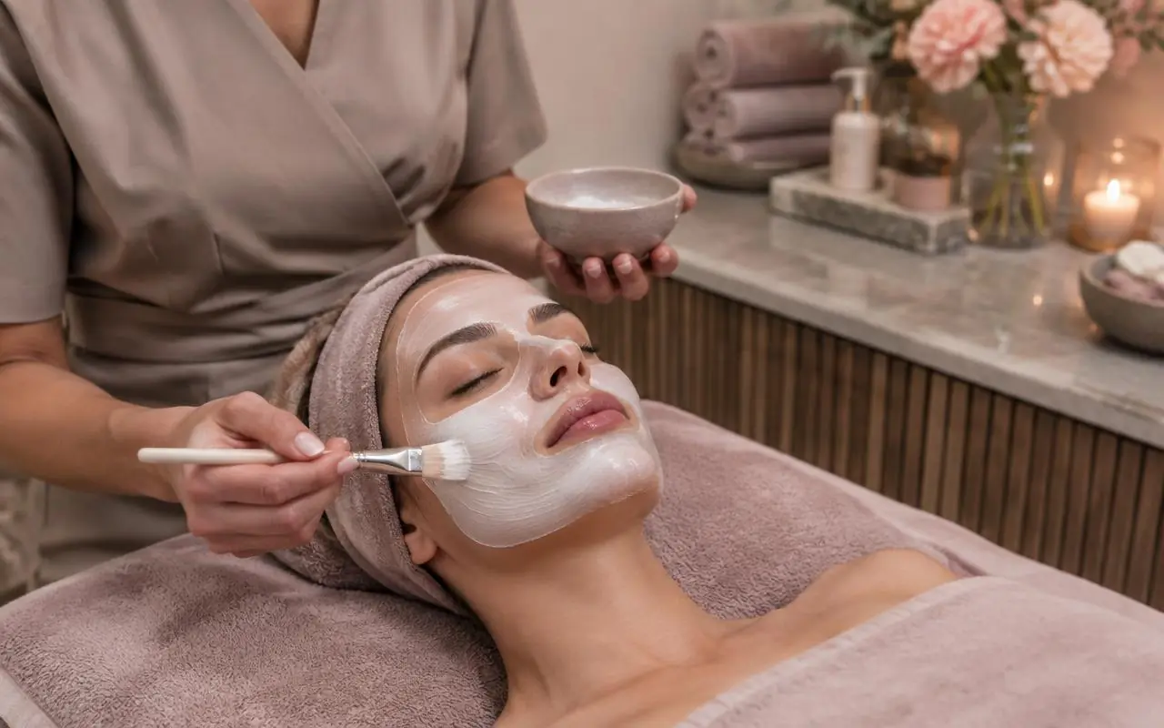Facial in progress