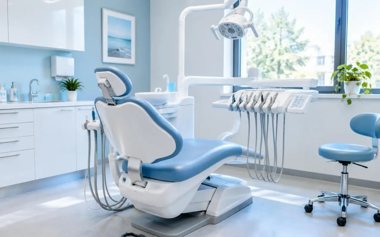 Dentist talking with a patient