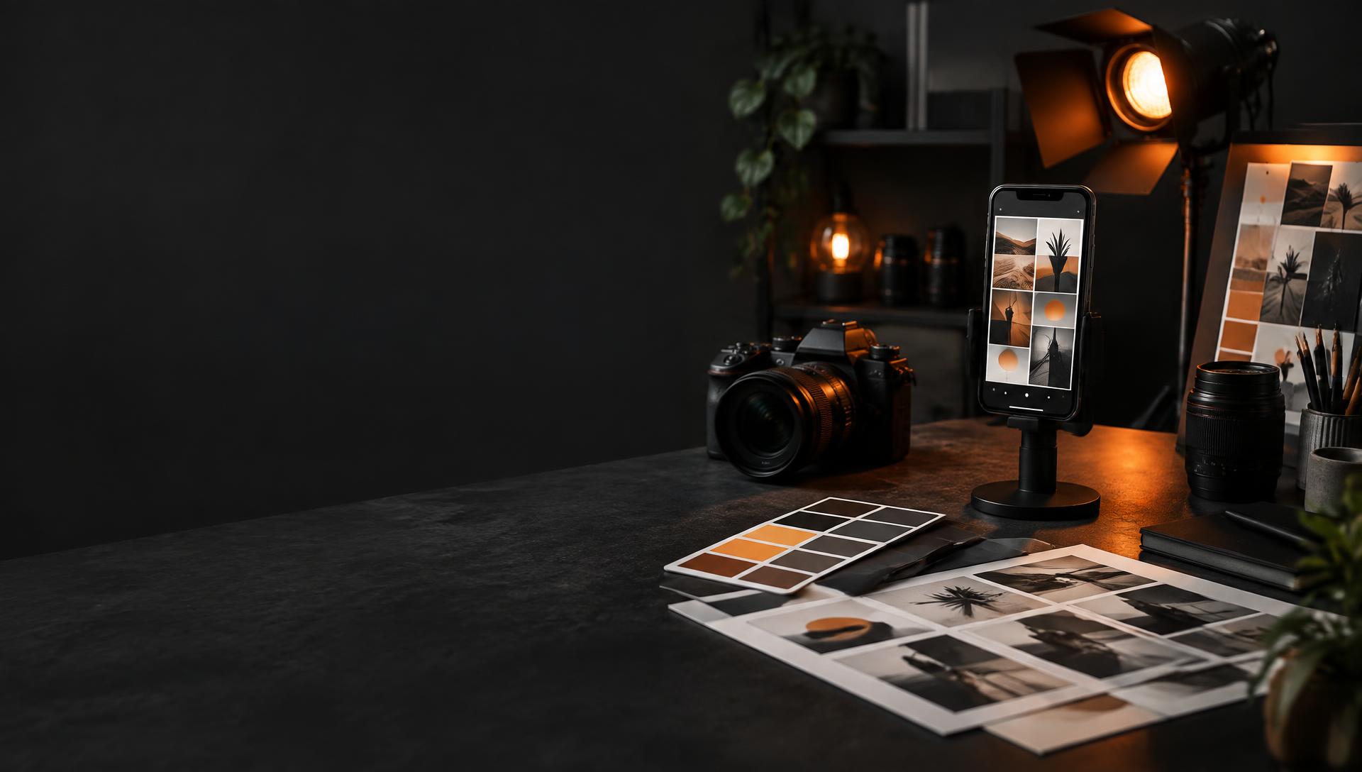 A professional social media content creation studio