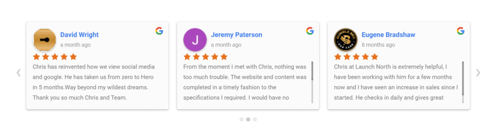 Scrolling Google Reviews